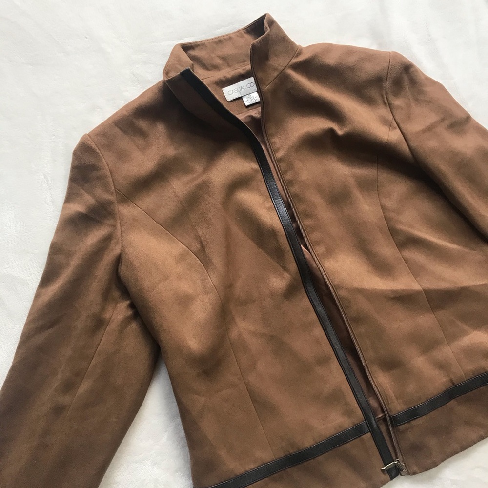 Suede nubuck zippered jacket